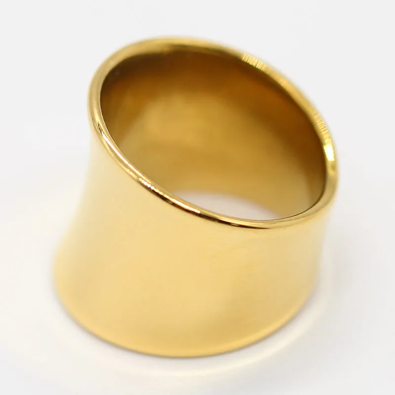 
Stainless Steel Exaggerated Index Finger Ring Width Two Layer Double Circle Open End And The Bead Link Women Ring 