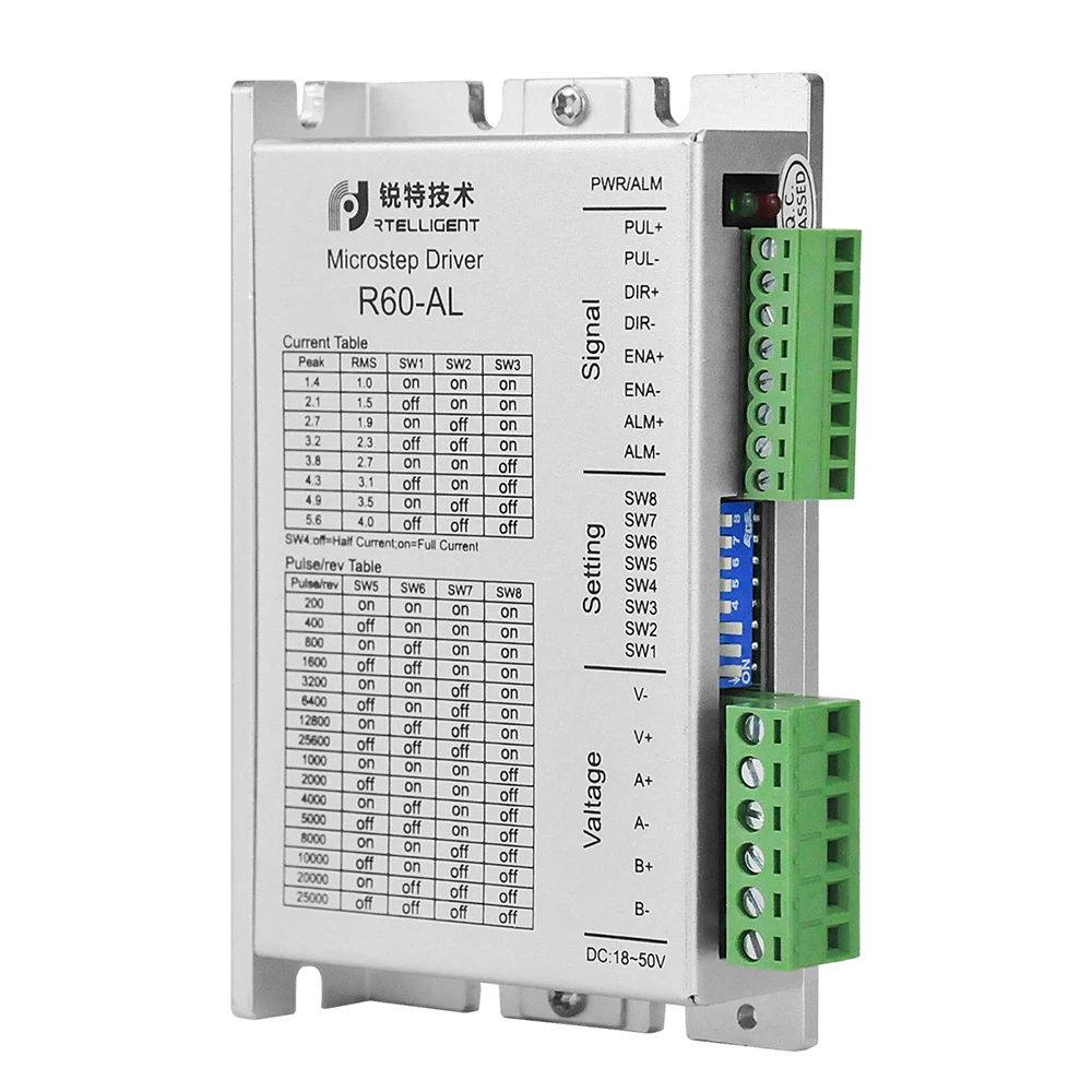 24-50VDC (Национальная ассоциация владельцев электротехнических 24 Драйвер шагового двигателя ЧПУ R60-AL с фазовым отсутствует функция будильника и ввода-вывода управления Драйвер шагового двигателя