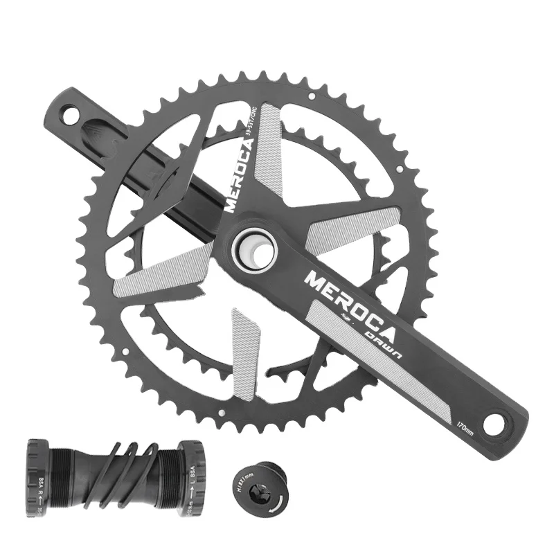 MEROCA Road Bicycle Crankset 170mm Aluminum Alloy Double chain Disc 34-50T Bike Crank Set Bicycle Accessories