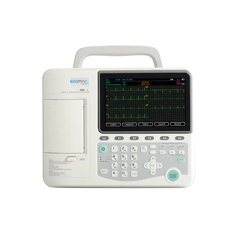 ECGMAC VET-301 animal dog cat 3 channel veterinary ecg machine