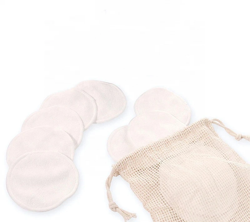 High Quality Makeup Remover Cloth Rounds Eco Friendly Qrganic Reuseable Cotton Face Pad Bamboo Makeup Remover Pads