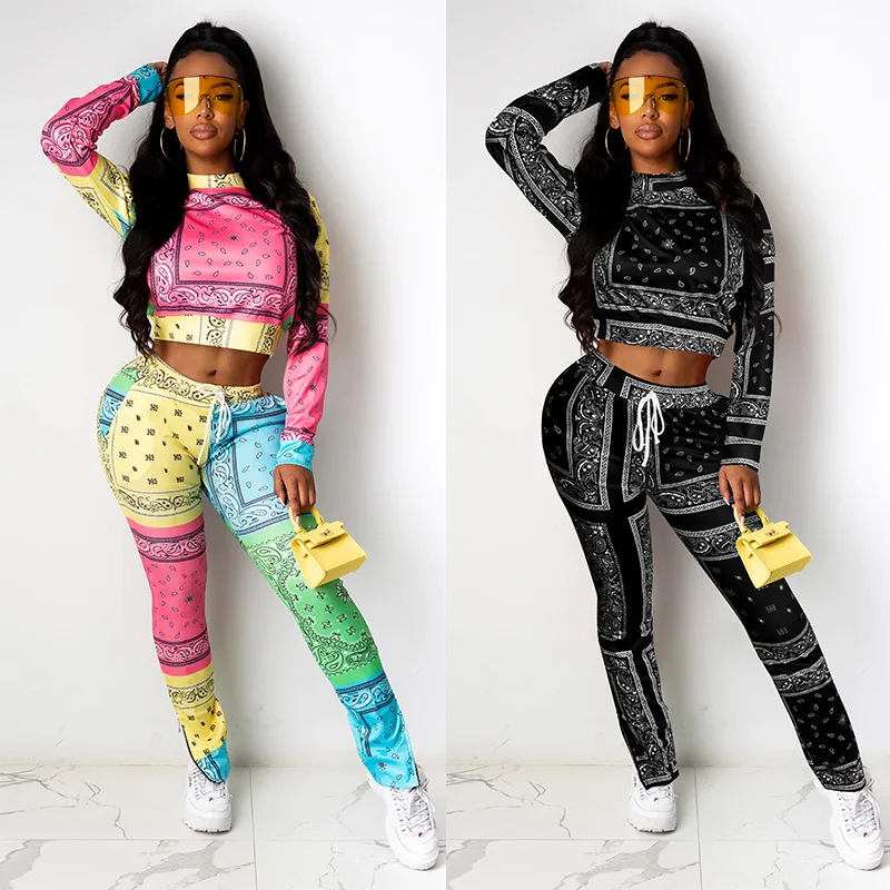 
2021 весенняя одежда, Женская бандана, спортивные брюки из 2 предметов, комплекты из двух предметов, оптовая продажа, комплекты для бега, осенне-зимняя одежда, джоггеры 