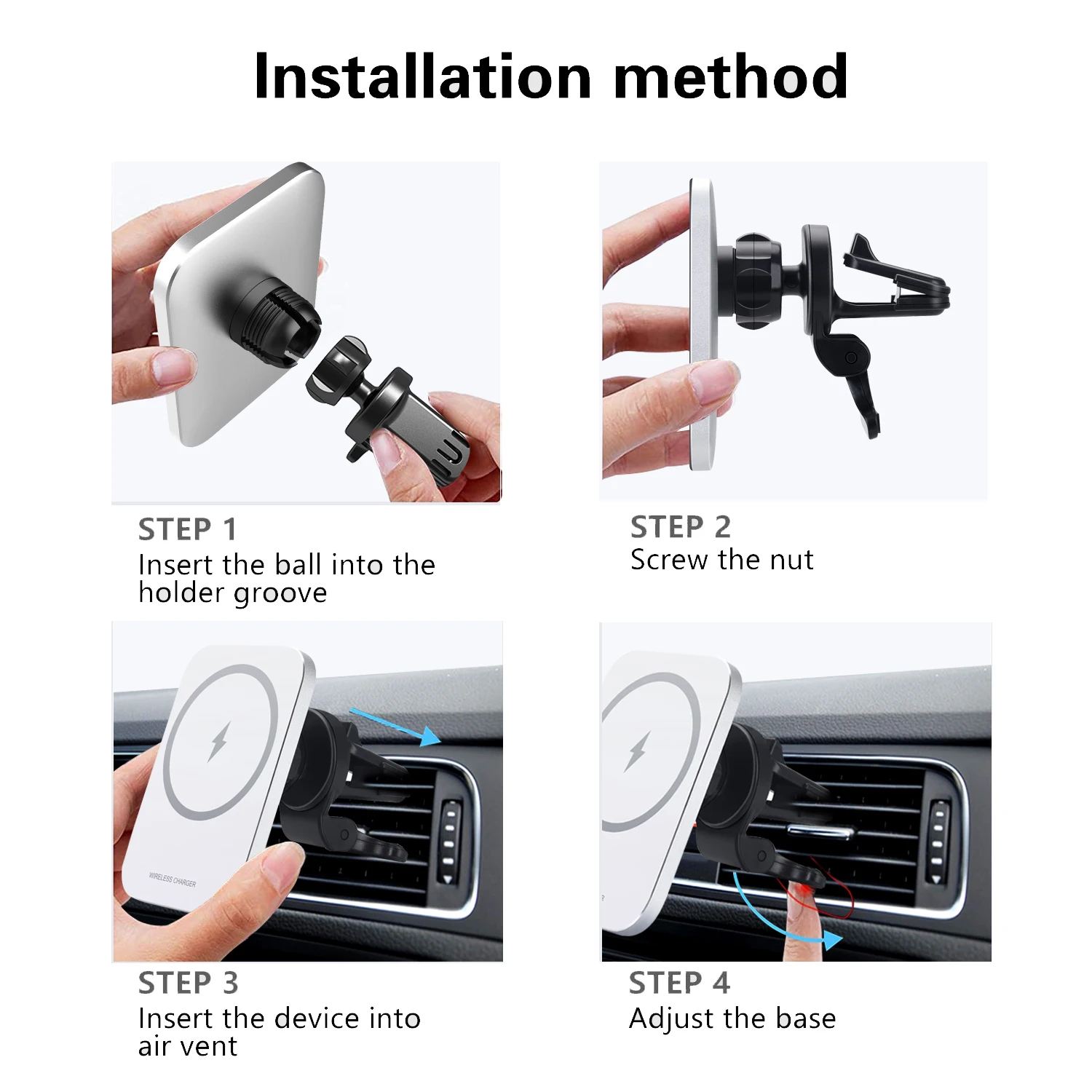 Upgraded New Product Portable Magnetic 15W Fast Charging Mount Phone Holder Wireless Car Charger