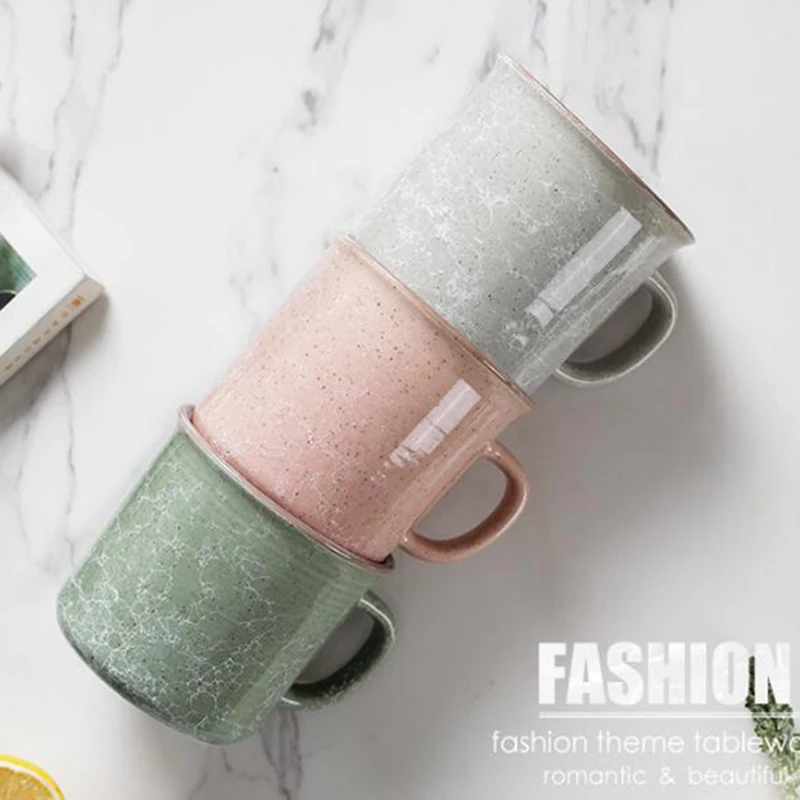 Оптовая продажа рекламная винтажная керамическая кружка для кофейных чашек с мраморным узором и Эмалированным покрытием