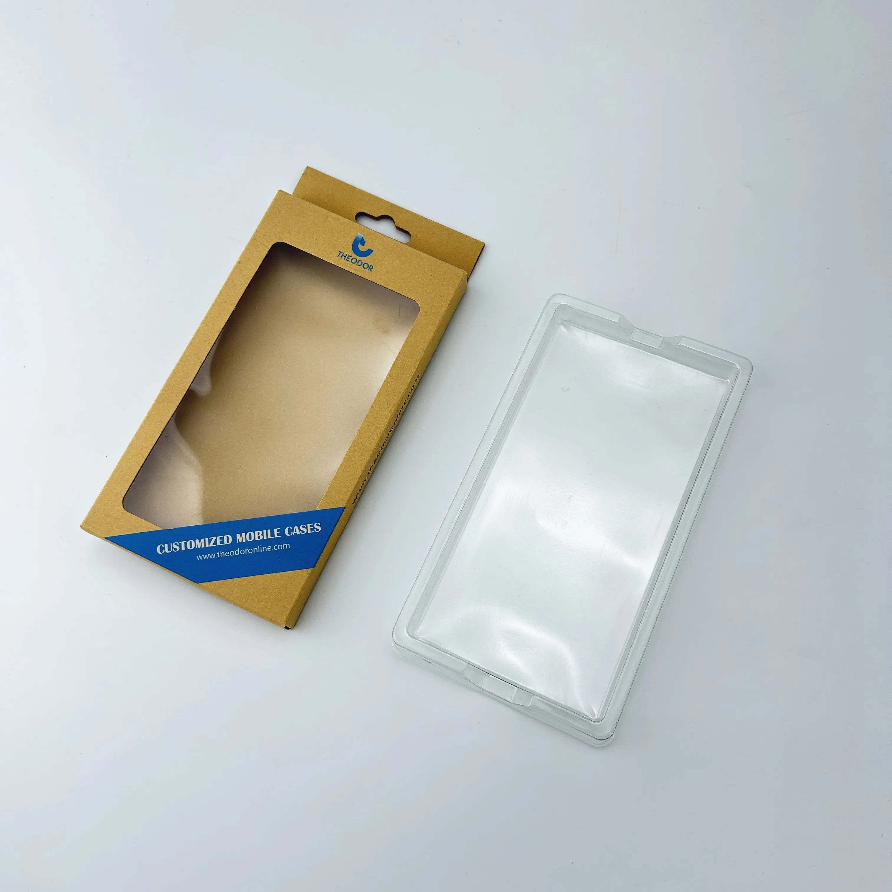 Custom logo folding kraft paper box packaging for mobile phone case