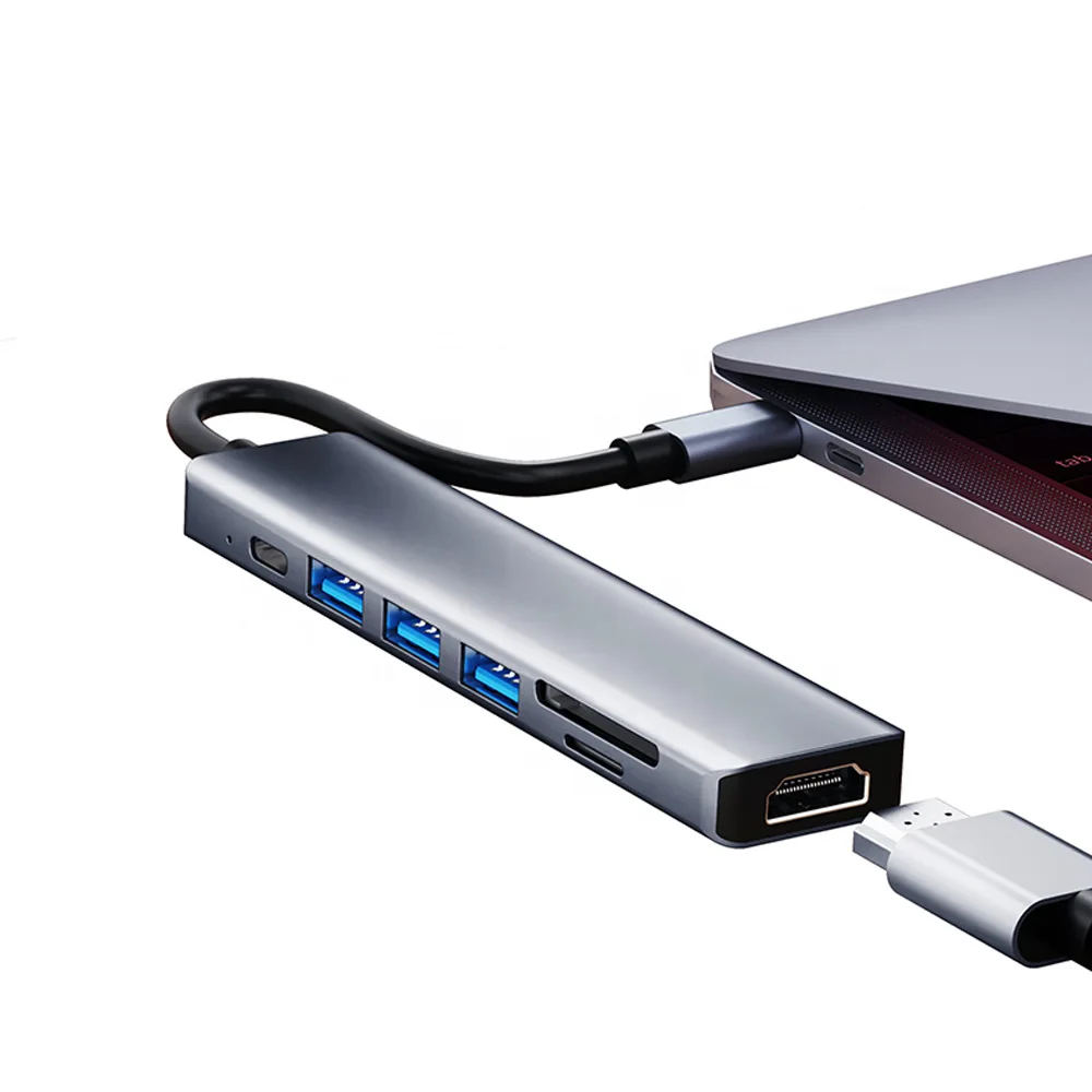 Usb Pd зарядные электронные устройства 7 в 1 Тип c концентраторы 3 usb pd hdtv с SD TF портов концентратор для Mabook pro