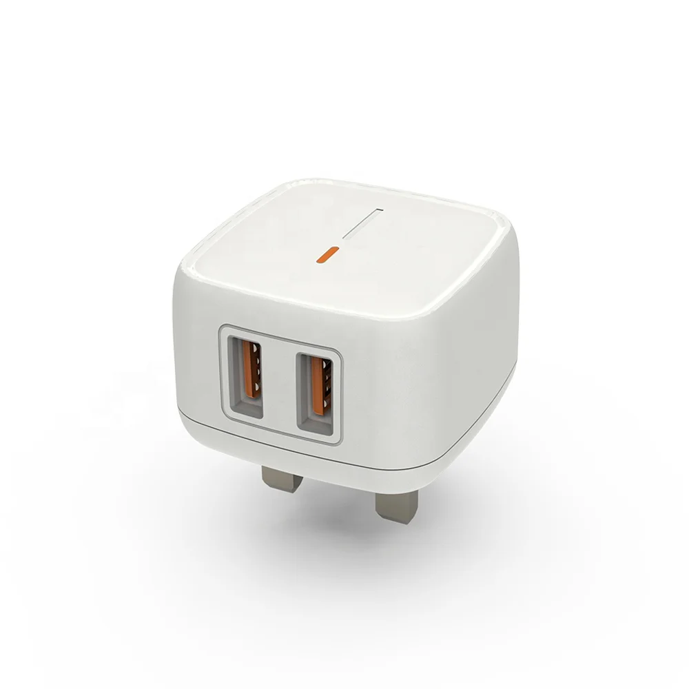 YC-249B 2021 Original 3 pin Plug US EU UK Travel USB Phone Charger Power Adapter Universal 12W 2 Port UK Charger For iphone