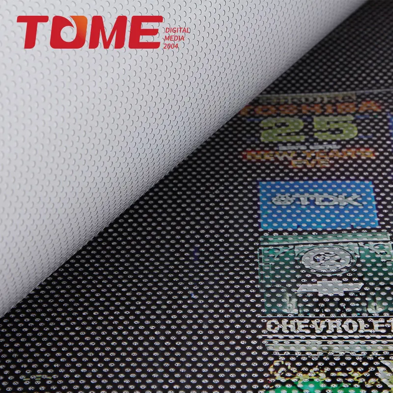 manufacture tome building window film heat rejection 140g perforated vinyl printable pvc sticker film vinyl mesh one way vision