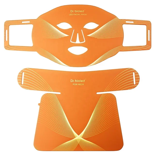 Bendable Silicone LED Light Facial Mask With 8 Color Lights Near Infrared Gene Biology LED Therapy For Home Use Acne Face Neck