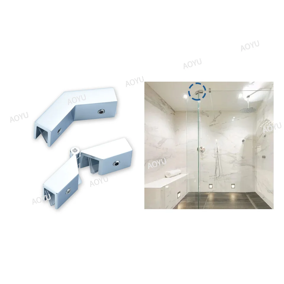 Aoyu Solid stainless steel single hole mirror polishing surface right Angle 90 degree Angle sleeve glass clip