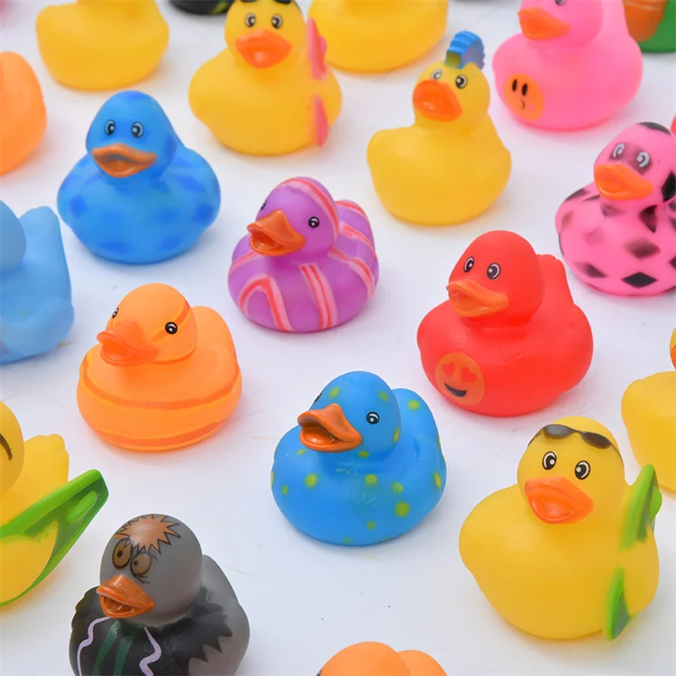 Custom Oem Floating Animal Soft Rubber Duck Bulk Bathtub Squeaky Bath Duck Bathroom Accessories Rubber Ducky