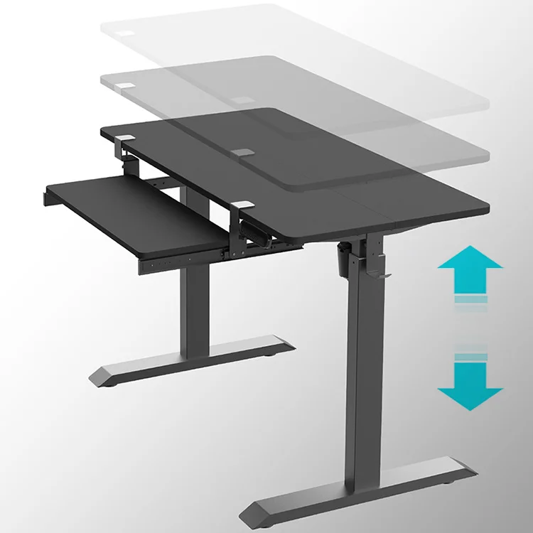 Wholesale Risible Stand Standing Desk Automatic Computer Height Adjustable Table With Drawer Monitor Shelf