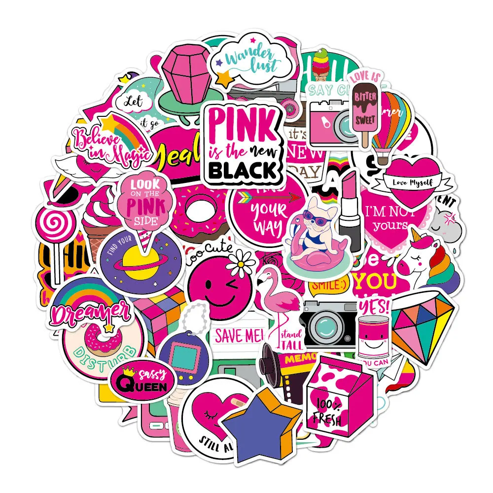 50pcs In Stock PVC label sticker printing waterproof self adhesive vinyl packaging die cut sticker for luggage laptop