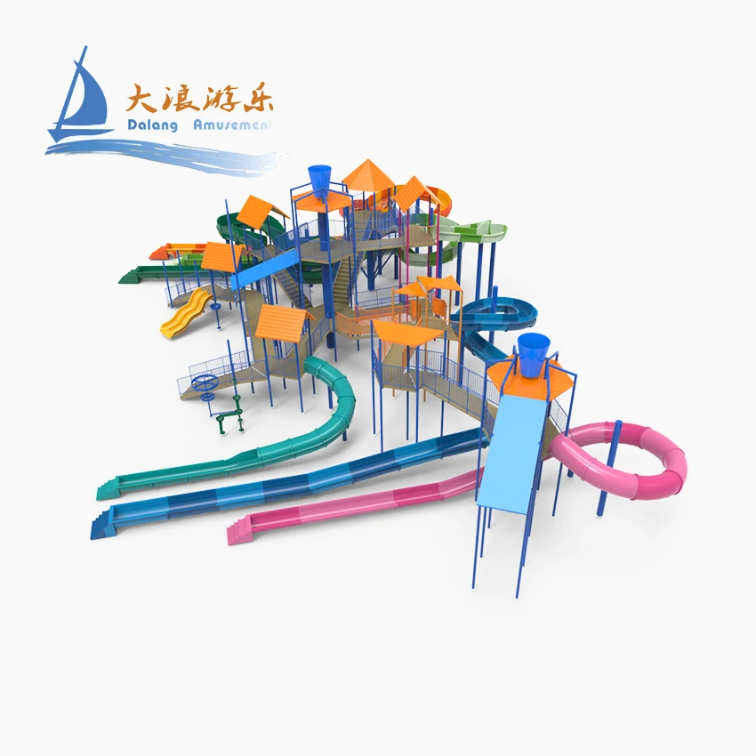Dalang Factory Price Outdoor Playground Equipment For Amusement Park Water Rides Fiberglass Slide Long Lifetime Good Quality