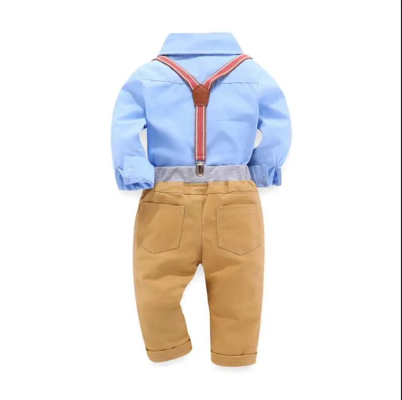 
WSG17 fashion kid boys clothes Long sleeve shirt + Pants casual Children baby boy clothing sets 