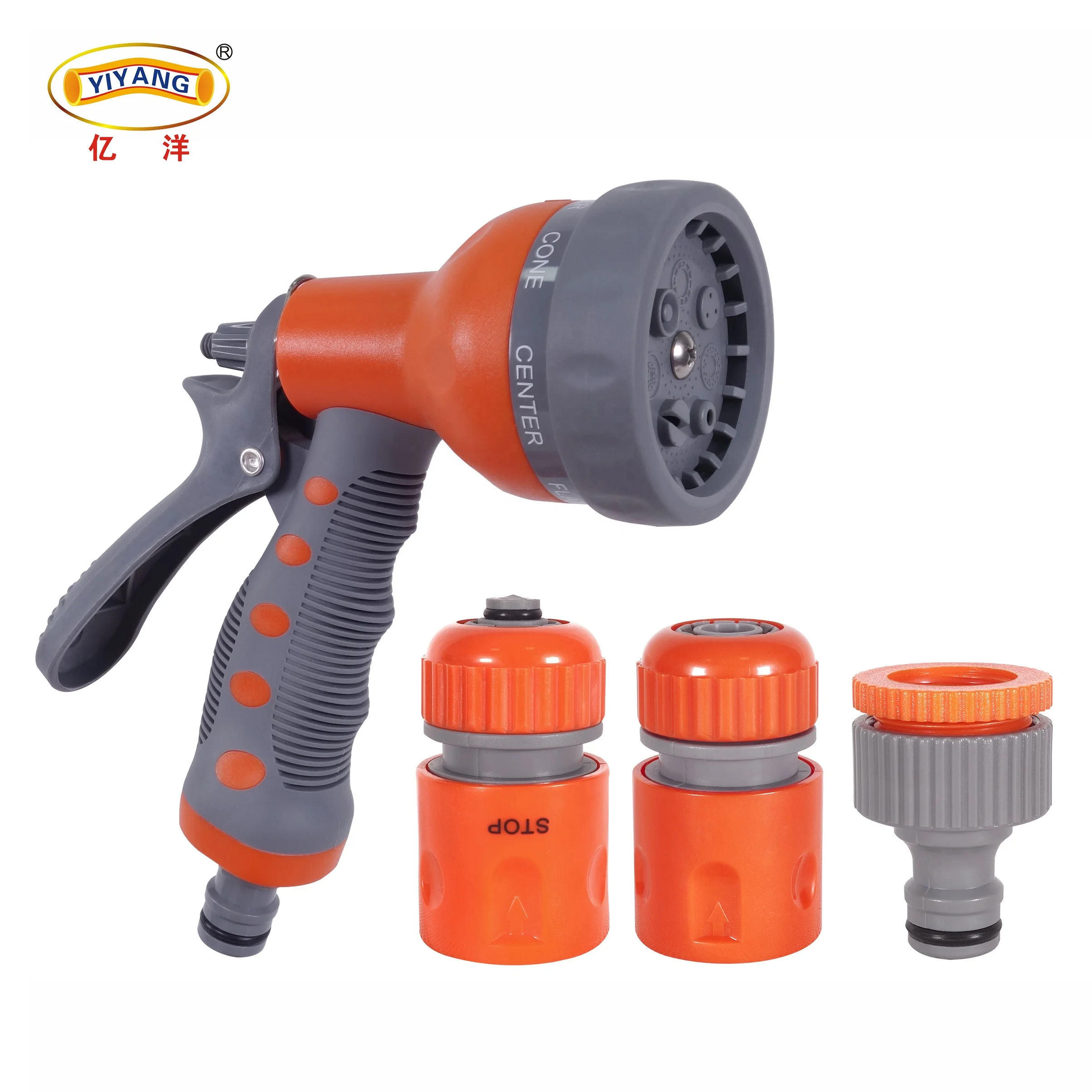 Garden Plastic Nozzle Hand 7 Functions Sprayer Water Gun With Quick Connector