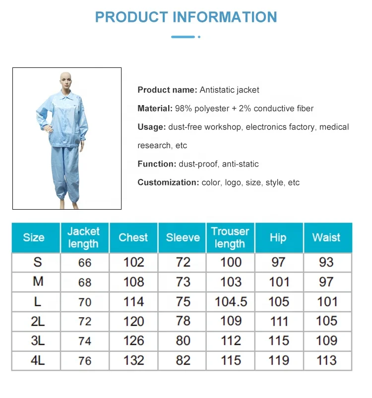 Antistatic ESD Fire Retardant Coverall Polyester Safety Rain Needle Labcoat Finger Cotton Lab Desktop Anti-static Coating