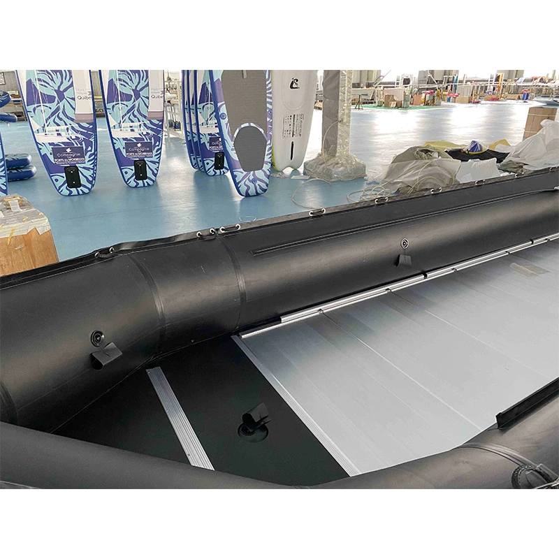 CE 2024 26.2ft Aluminum Floor Inflatable Rubber Pontoon Boat 8m Fishing and Rowing Sport Boat With PVC & Hypalon 1.2mm Thickness