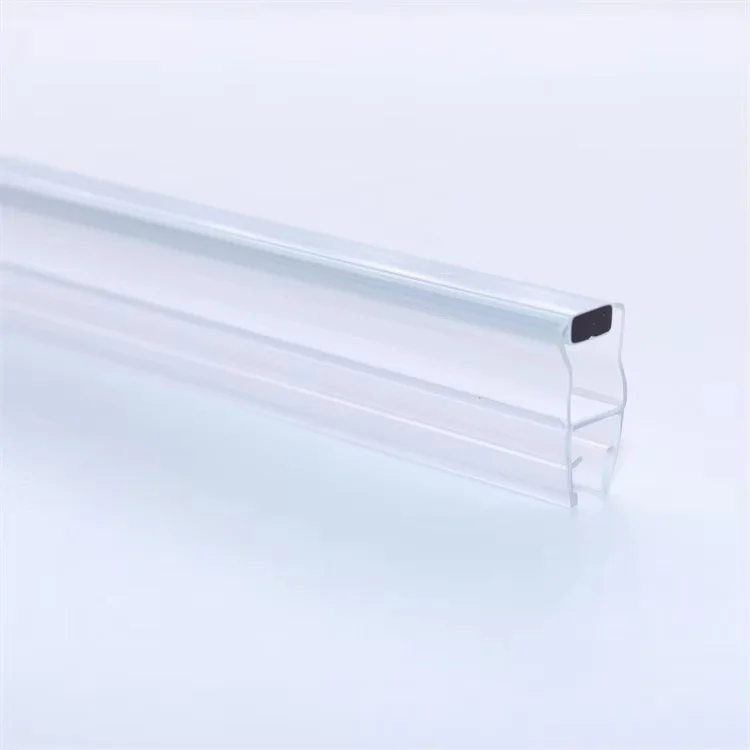 Waterproof Weather Strip Plastic Clear PVC Glass Screen Shower Door Seal magnetic Strips Transparent For  4-12mm Glass Door