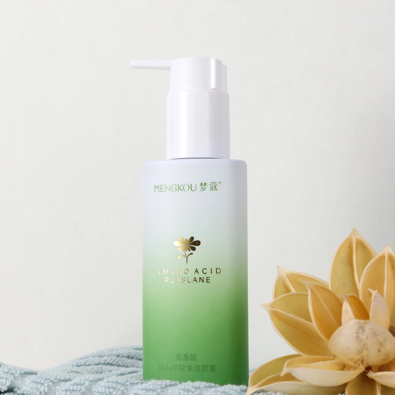 Private Label Mengkou Oil Control Deep Cleansing Face Wash Moisturizing Amino Acid Purslane Facial Cleanser for All Skin Type