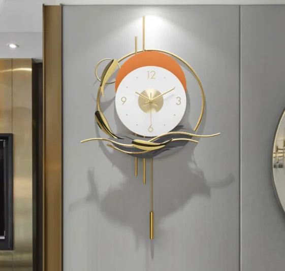 New Chinese style light luxury decorative living room household personalized creative wall clock