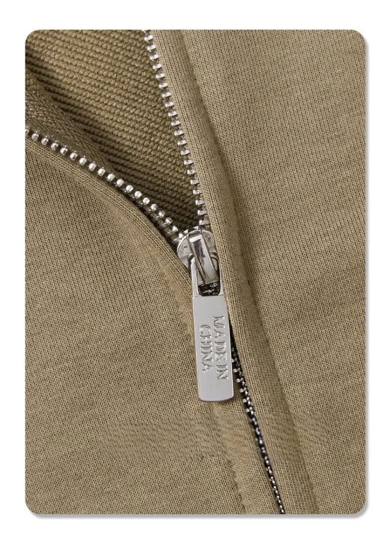 600g Metal Zipper Hoodie Cardigan Heavyweight Super Soft Silver Fox Fleece Hooded Jacket Plush Warm Full Zip Up Hoodie