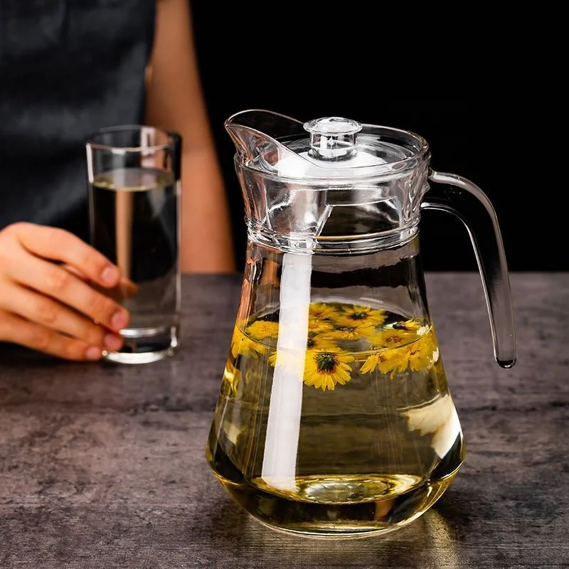 OEM jarra de vidrio 1.3 Poland Peru hot selling glass juice jug Good quality large cool glass pitcher tea beverage pitcher jug