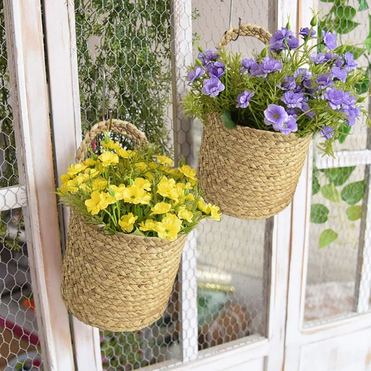 Factory Manufacturing woven seagrass wall basket and seagrass storage basket nad seagrass hanging wall baskets