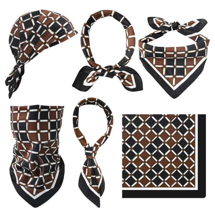 Wholesale Unisex 21 inches Square Paisley Scarf Basics Black 100% Cotton Bandana Handkerchiefs For Men Women