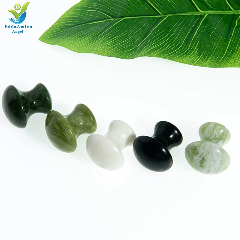 Anti Aging Therapy Nephrite Stone Pink Rose Quartz Gua Sha Massage Set Natural Green Phoenix Jade stone roller for Face