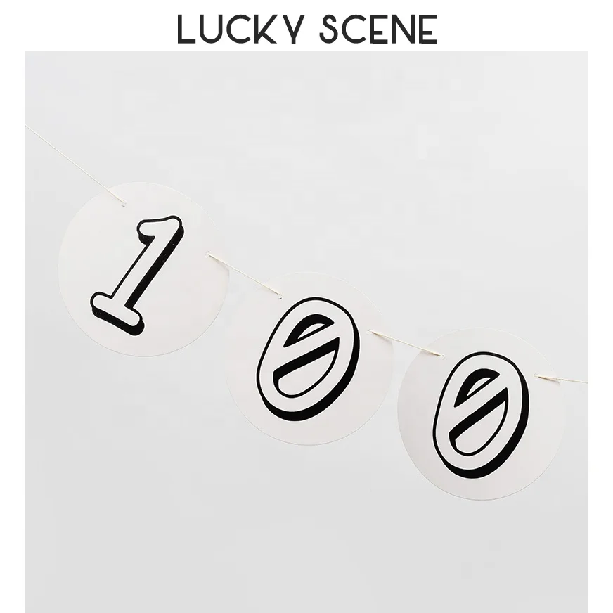 kraft DecorationColorful Flags Garland Birthday Hundred Days Decorated with Happy Birthday S01106