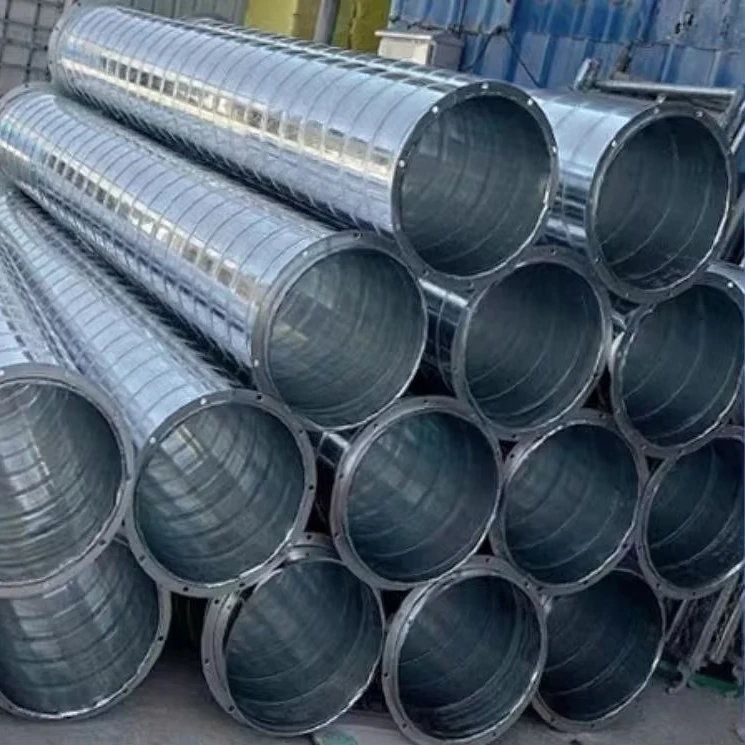 China factory direct sale customizable galvanized stainless air spiral duct  corrugated exhaust fume for ventilation system