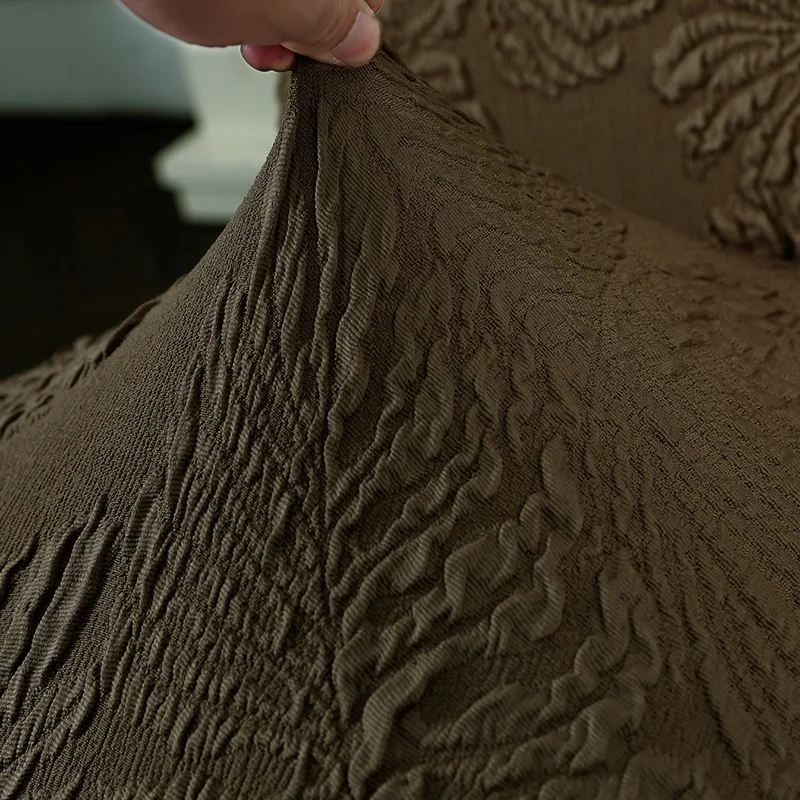 Simple wholesale modern Elastic jacquard chair covers Khaki Green small Dining chair seat covers for Dining Room