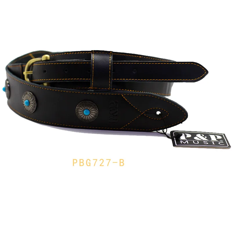 New Fashion Simple Style Genuine Cow Leather Soft Durable and Wear Multiple styles Resisting Guitar Strap Hot Sale