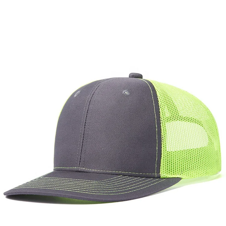 2023 Two Color Cap Custom Mid Profile Mesh Cotton Trucker Hats Manufacturers