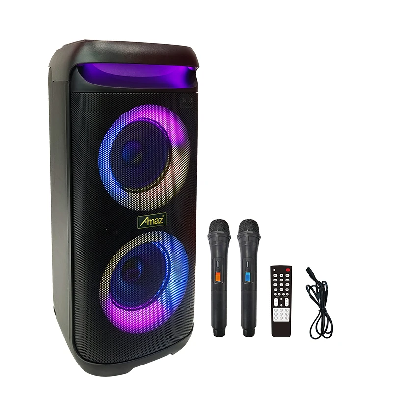 Amaz MID-East Hot-Sales Newest Big Power J. Bl Doble 8 Inch Flame Light Speaker Bluetooth Speaker
