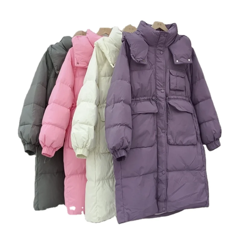 Winter New Thickened Down Jacket Loose Large Wool Collar Cotton Jacket Jacket for Women, Medium Length Korean Version Short