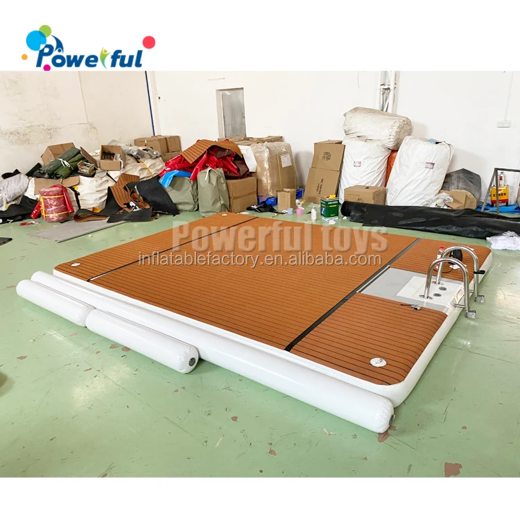 Big Size Inflatable Floating Island Swim Platform Fishing Boat Dock
