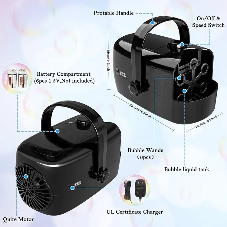 Bubble Machine, Durable Automatic Bubble Blower, 5000+ Bubbles Per Minute Bubbles for Kids Toddlers