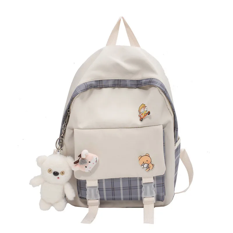Stylish Student Cute Shoulder Backpack Bookbag with Pendant