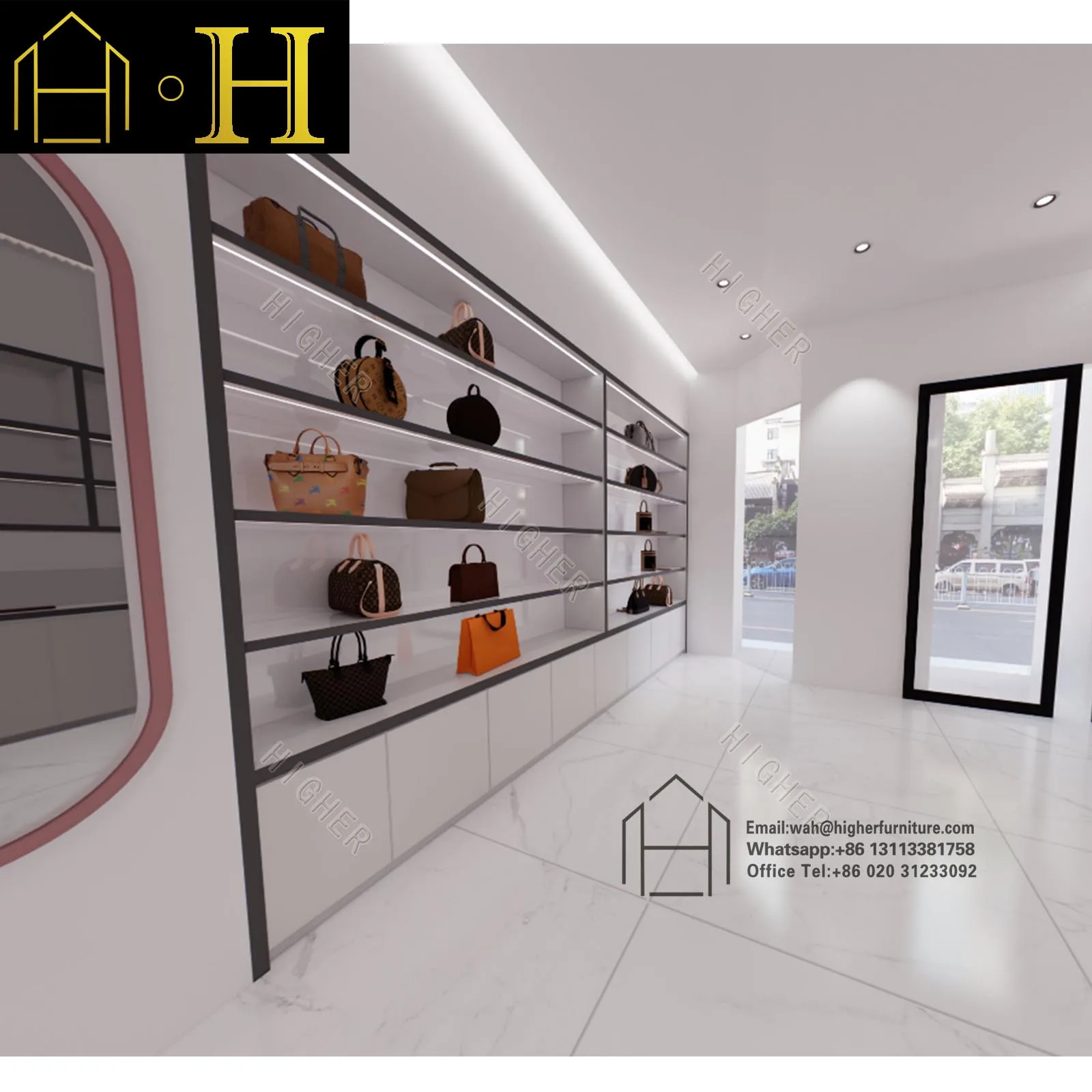handbag display shelf handbag store display furniture custom bag display showcase