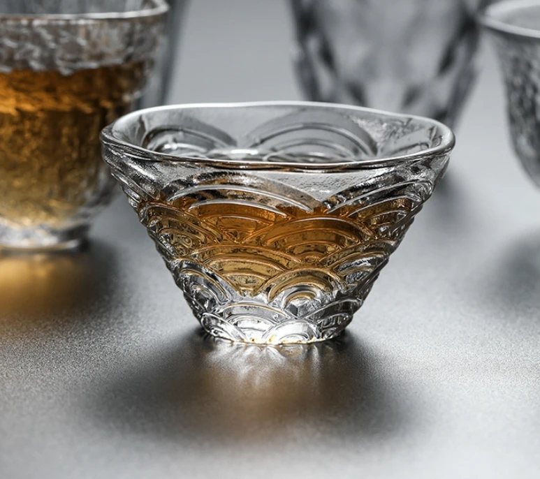 Japanese style glass tea cups lovely small hammered glass water cup 2oz 3oz 4oz drink coffee can cup wholesale