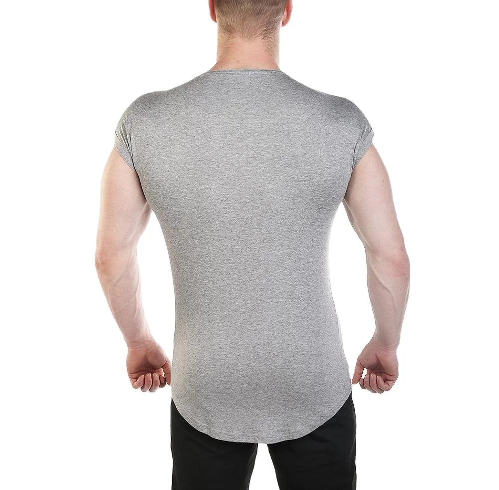 Wholesale Regular Fit Custom Sport Wear Mens blank t-shirt with custom logo capped sleeve t shirt