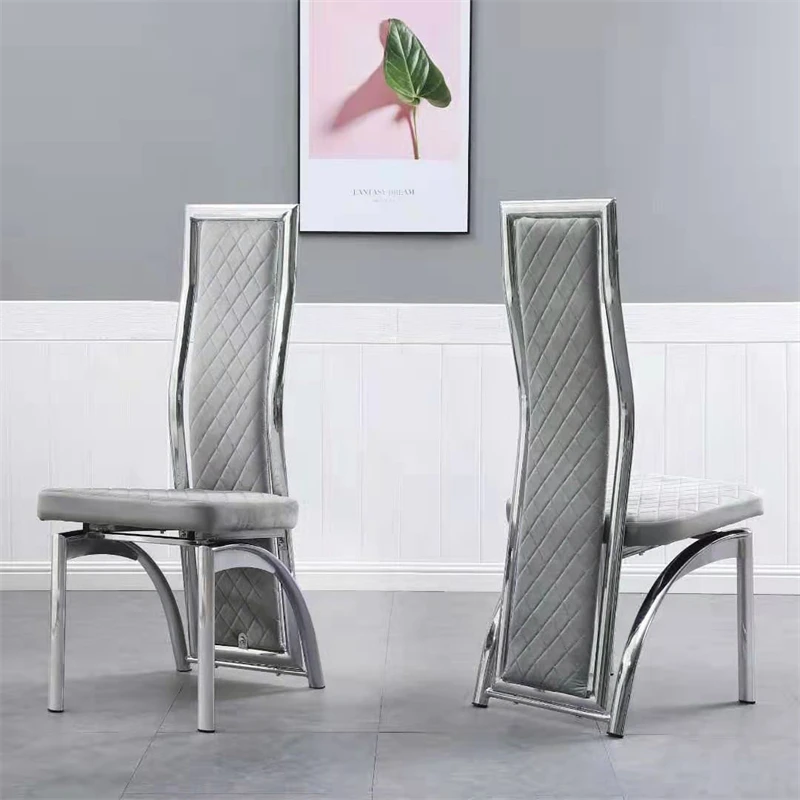 Горячая Распродажа, дешево, новый дизайн, современный ресторан, мягкие хромированные ножки, тканевые обеденные стулья