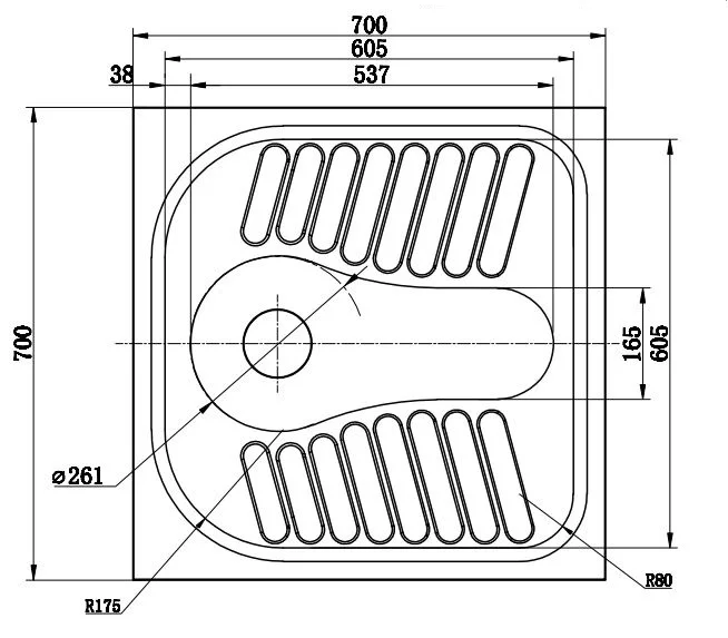 Cupc Sanitary Ware Commercial One Piece Anti-odor Sewer Easy-cleaning Stainless Steel Squat Toilet for Railway