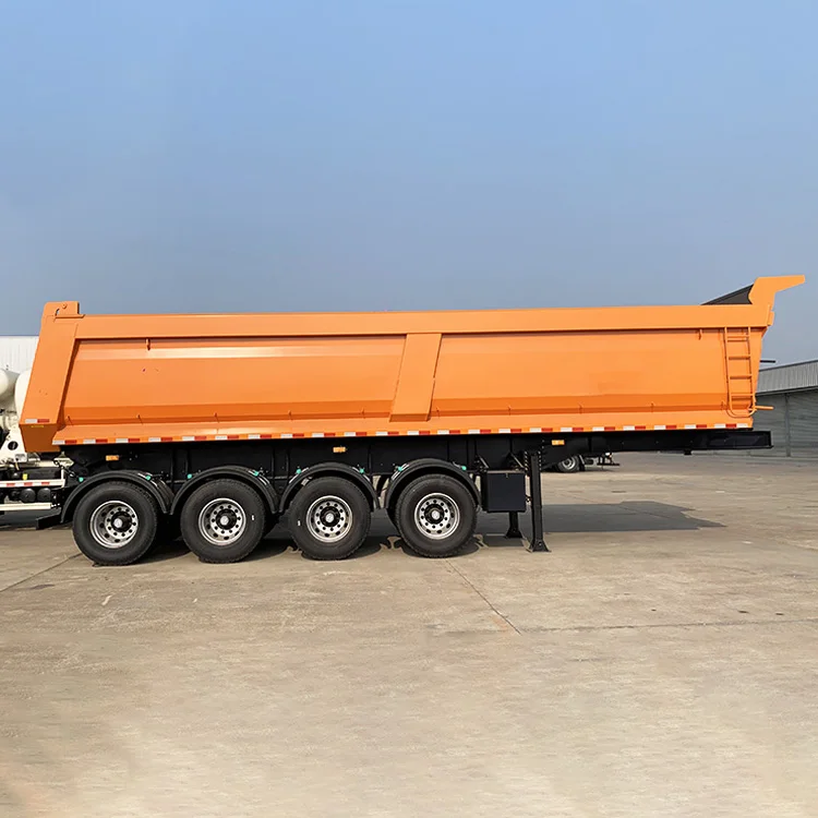 2025 New 4 Axles Dumping Trailer Heavy Load 80-100 Ton Sand Stone Cargo Side Rear Tipper Dump Semi Trailer In Africa In Nigeria