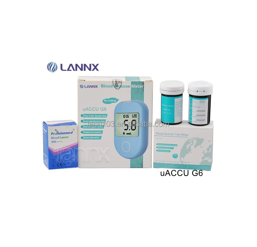 LANNX uACCU G6 Custom Diabetes products Digital Blood Glucose Meter with glucose Test strips Blood Glucose Monitoring Meter