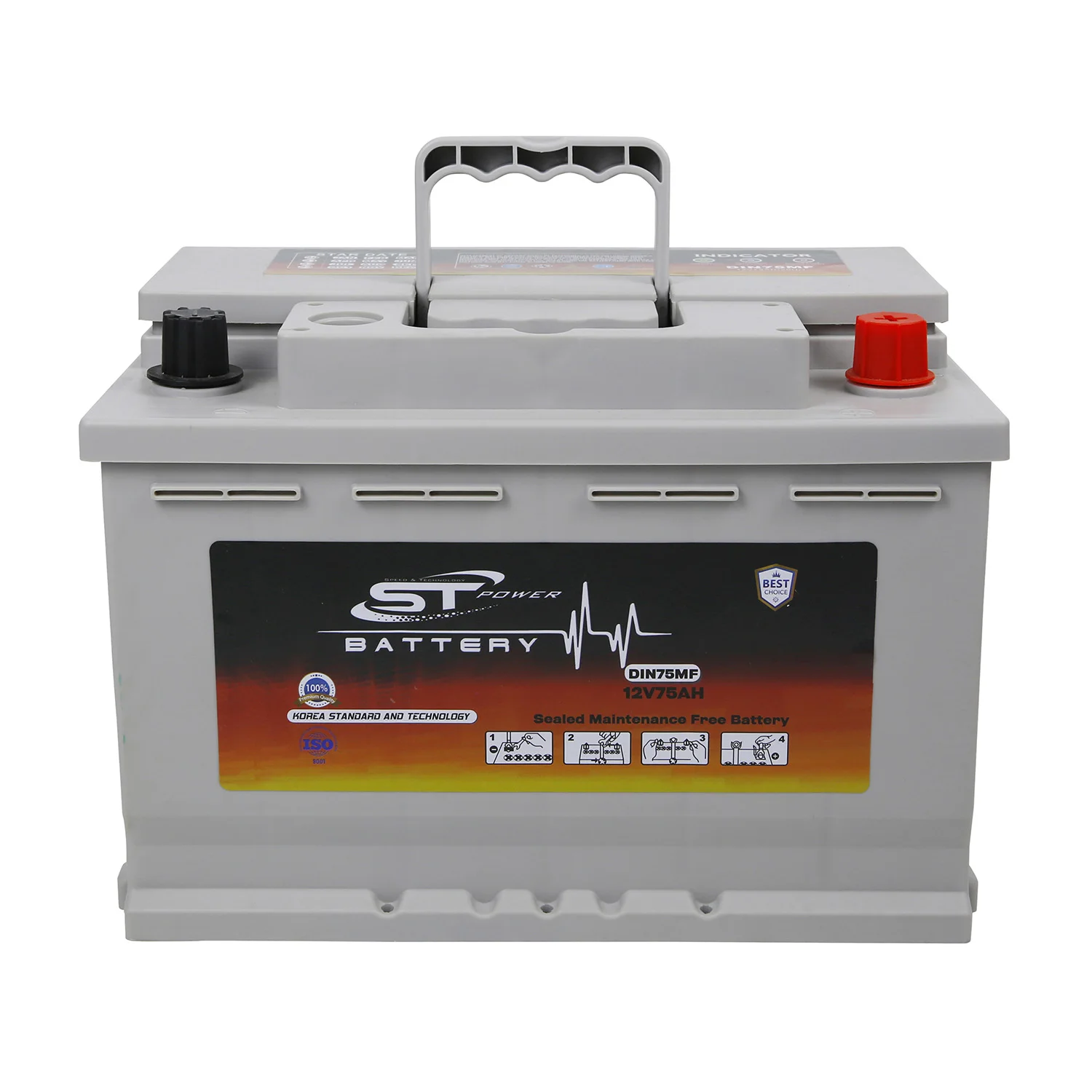 Full Capacity  DIN75 12V 75Ah Auto MF Car Battery With Long Life