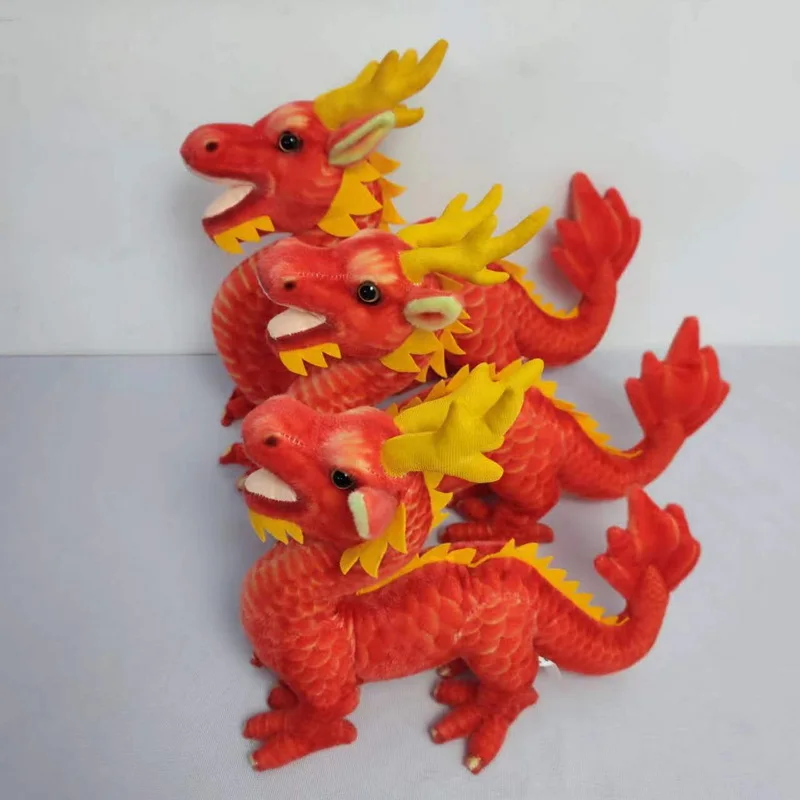 hot selling realistic plush dragon stuffed toy lifelike stuffed chinese dragon plush toy