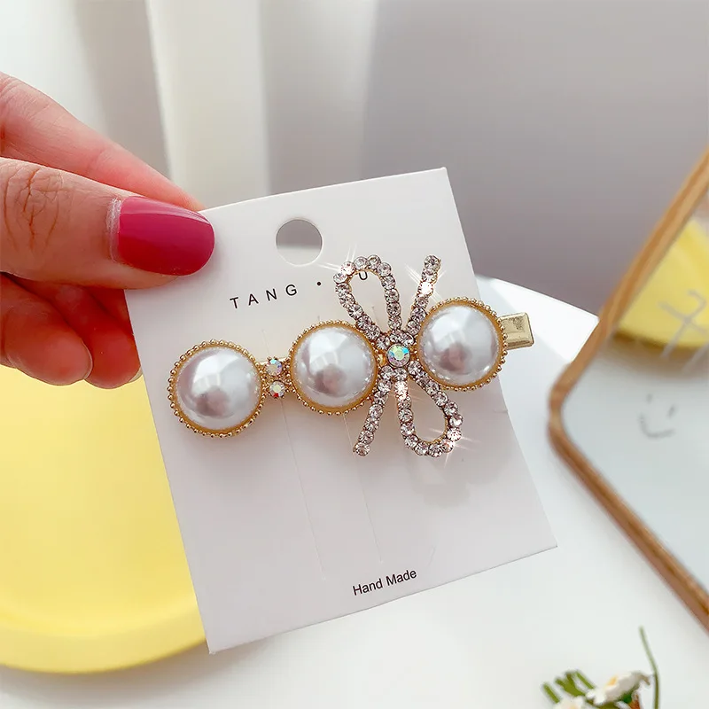 Wholesale Retro Palace Style Headdress Pearl Crystal Hairpin For Ladies